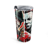 Horror Icons 20oz Tumbler — Pennywise & Jason Split-Face Stainless Travel Cup