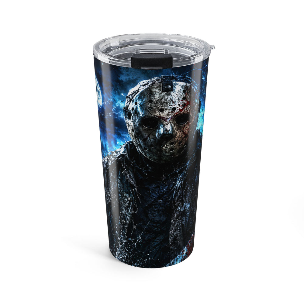 20oz Horror Jason Mask Tumbler — Dark Roses & Skull Travel Mug