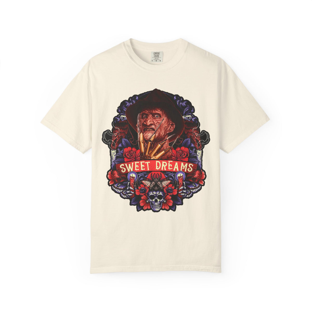 Nightmare On Elm Street Horror Graphic T-Shirt — "Sweet Dreams" Freddy Krueger Retro Tee