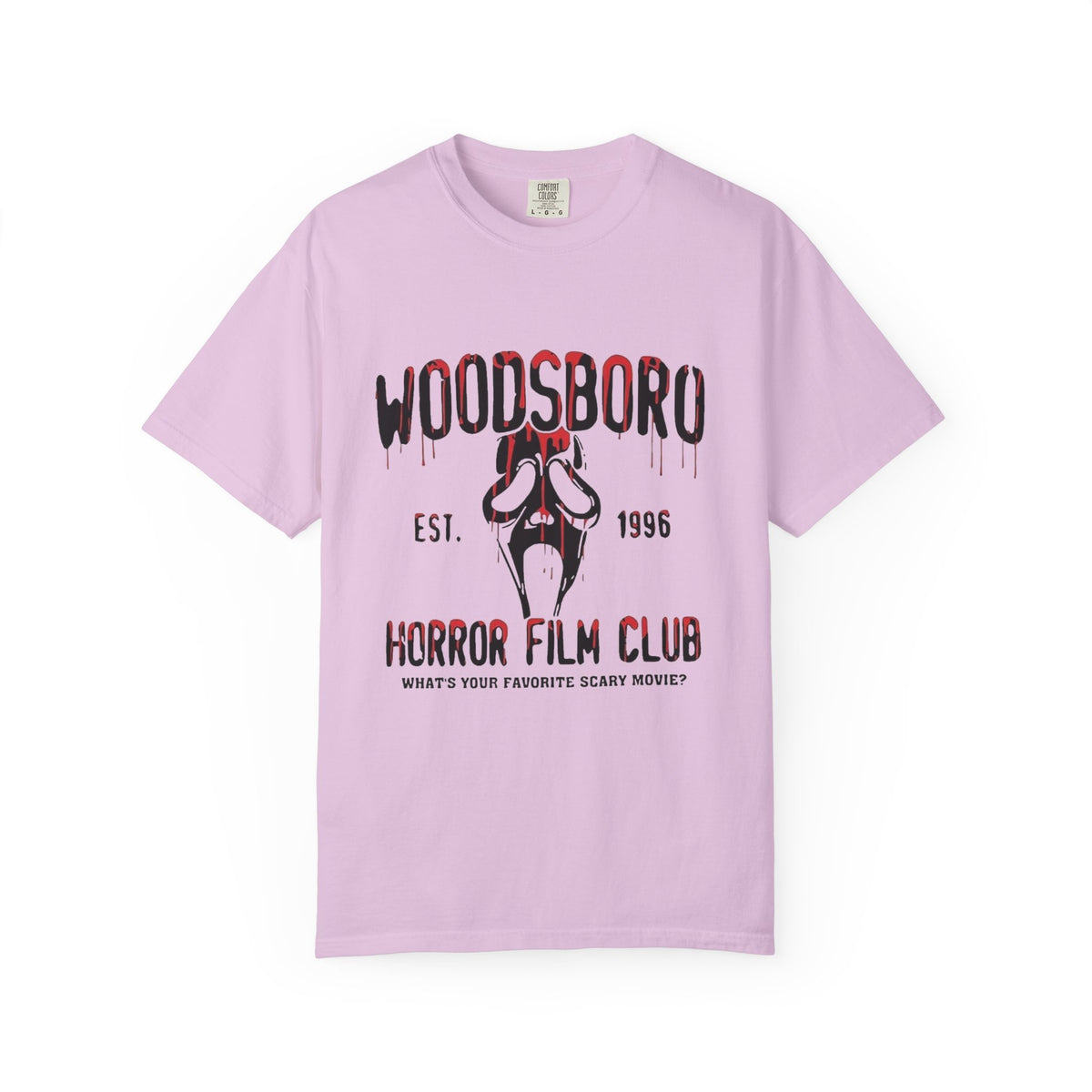 Woodsboro Horror Film Club T-Shirt – Retro Scream Mask Tee, Est. 1996