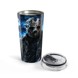 20oz Horror Jason Mask Tumbler — Dark Roses & Skull Travel Mug