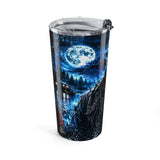20oz Horror Jason Mask Tumbler — Dark Roses & Skull Travel Mug