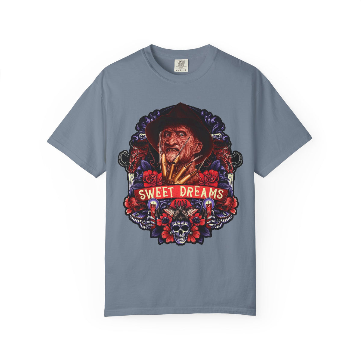 Nightmare On Elm Street Horror Graphic T-Shirt — "Sweet Dreams" Freddy Krueger Retro Tee