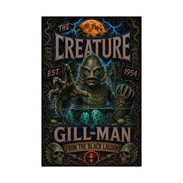 The Creature From The Black Lagoon - Gill-Man Vintage Movie Poster (Matte Vertical Poster)