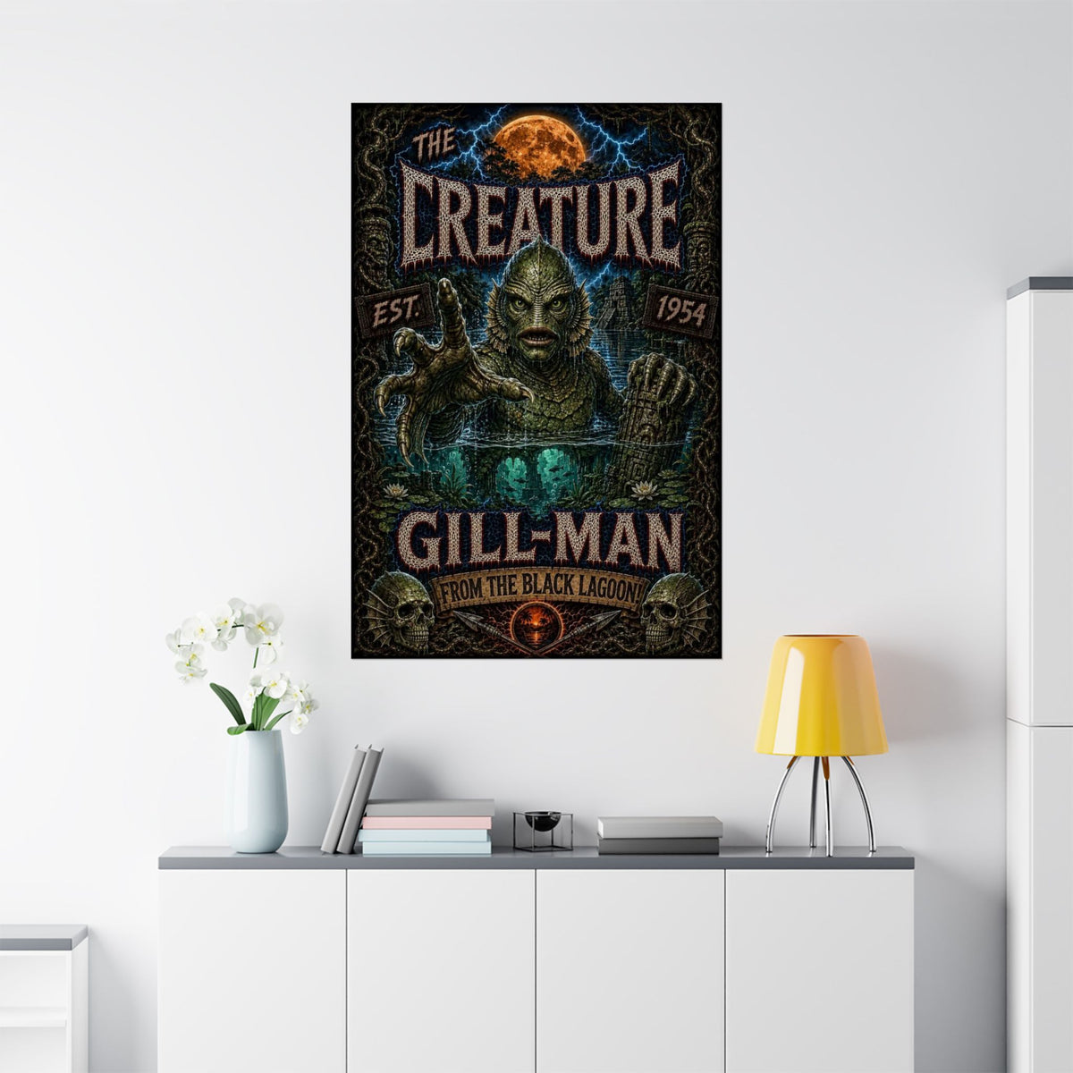 The Creature From The Black Lagoon - Gill-Man Vintage Movie Poster (Matte Vertical Poster)
