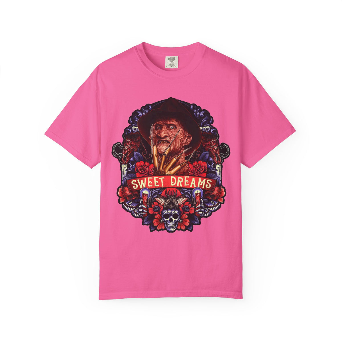 Nightmare On Elm Street Horror Graphic T-Shirt — "Sweet Dreams" Freddy Krueger Retro Tee