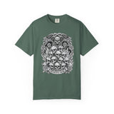 Memento Mori Skull Bouquet T-Shirt | Gothic Skull Stack, Roses