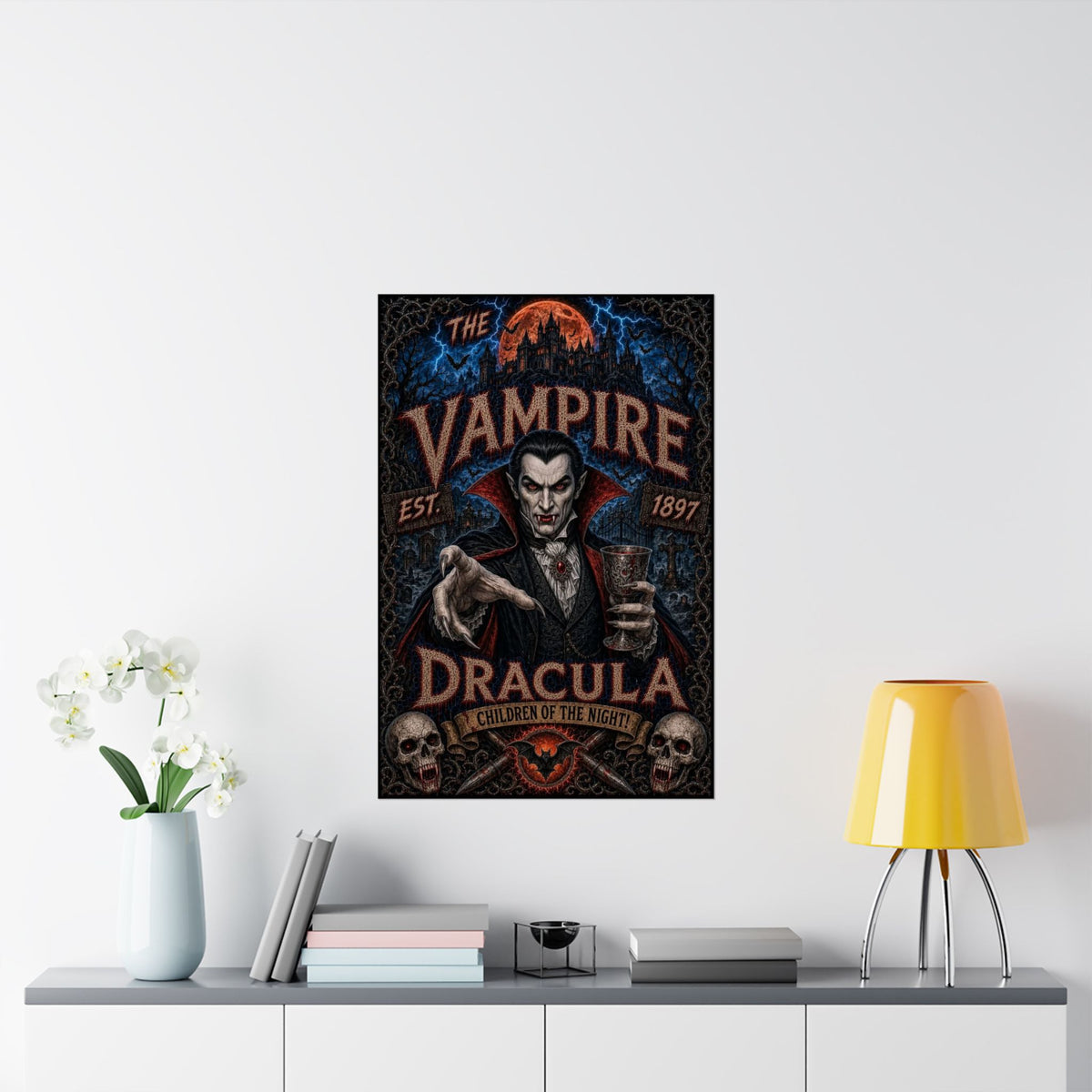 Dracula Vampire Poster — Matte Vertical Gothic Wall Art ("The Vampire" est. 1897)
