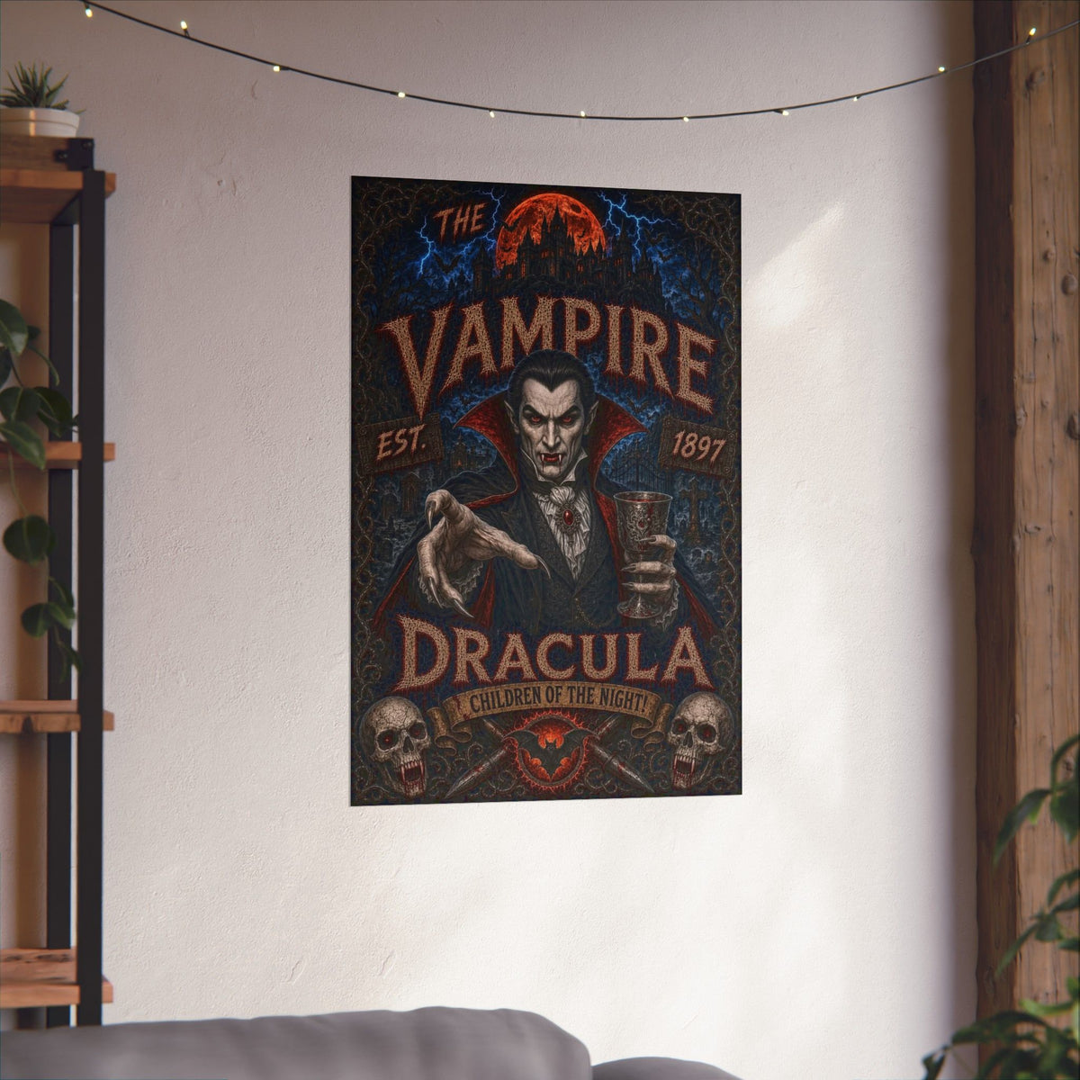 Dracula Vampire Poster — Matte Vertical Gothic Wall Art ("The Vampire" est. 1897)