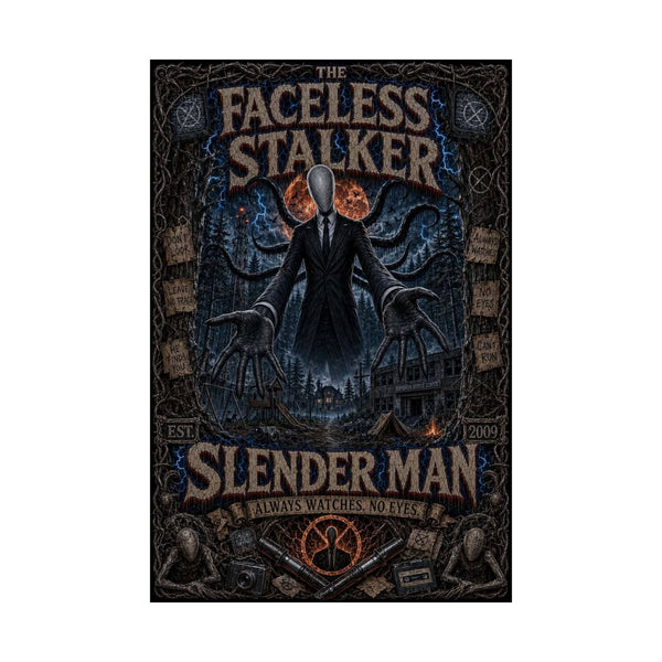 Slenderman Matte Poster — "The Faceless Stalker" Horror Wall Art