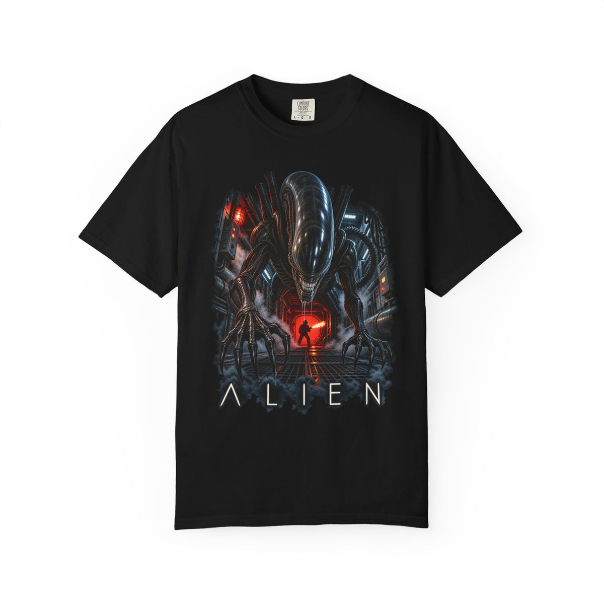 Alien Movie Poster T-Shirt — Vintage Sci‑Fi Xenomorph Graphic Tee — view 5