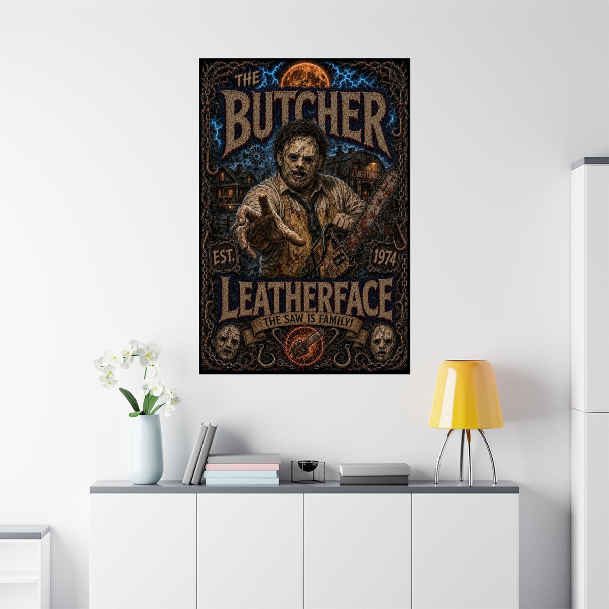 Leatherface 'The Butcher' Matte Poster — Texas Chainsaw Masscre Horror Movie Wall Art