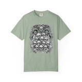 Memento Mori Skull Bouquet T-Shirt | Gothic Skull Stack, Roses