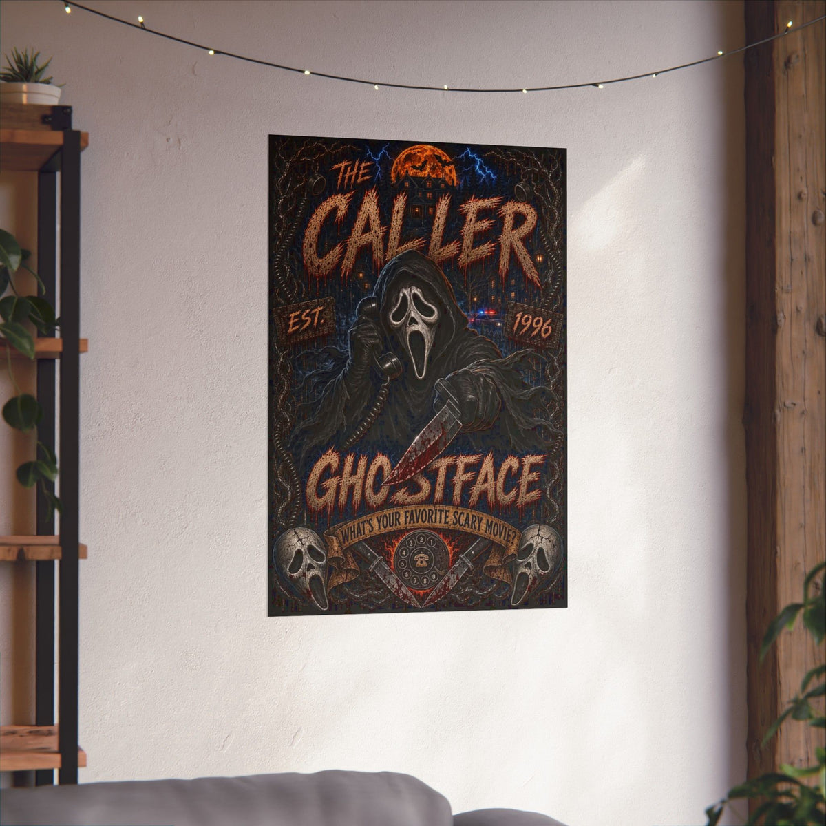 Ghostface 'The Caller' Matte Poster — Horror Movie Scream Mask Wall Art