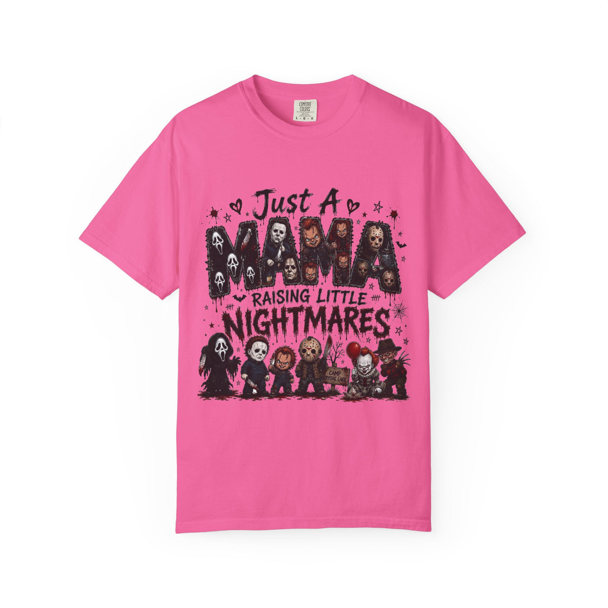 Horror Mama T-Shirt – "Just a Mama Raising Little Nightmares" Tee — view 6