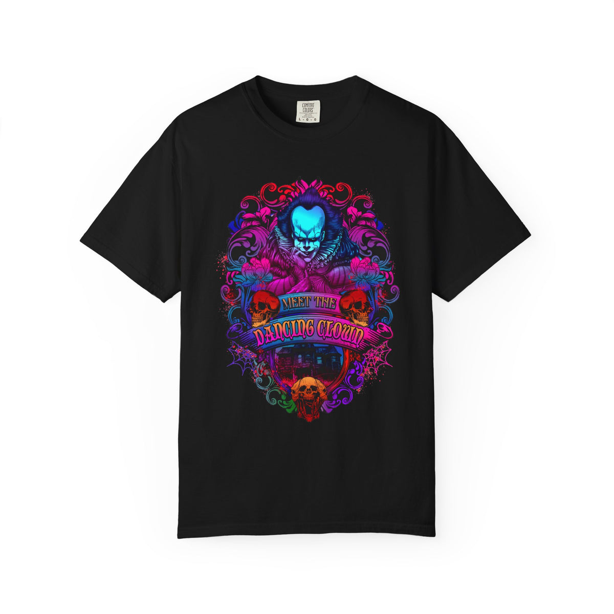 IT Pennywise Clown Skull T-Shirt — Meet The Dancing Clown Neon Horror Graphic Tee