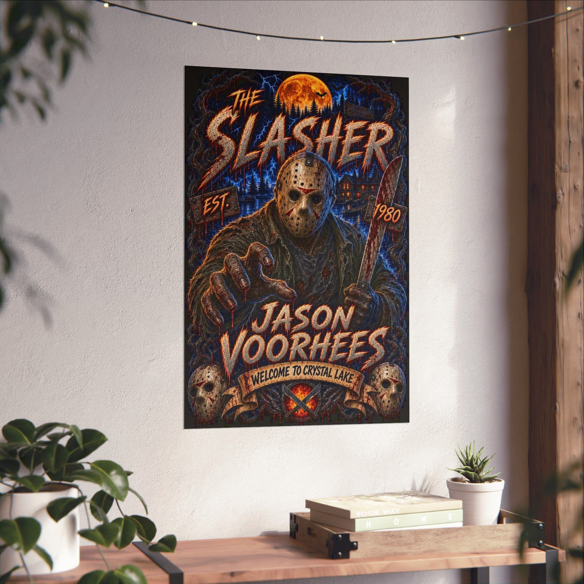 Friday The 13th Horror Poster — "The Slasher - Jason Voorhees" Matte Vertical Movie Art