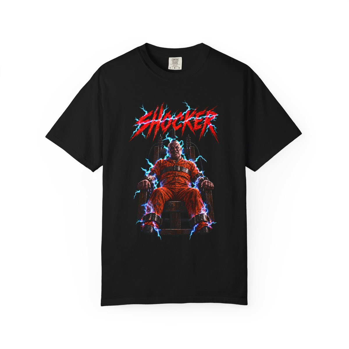 Wes Craven's Shocker Electric Chair Horror Graphic T-Shirt — view 5