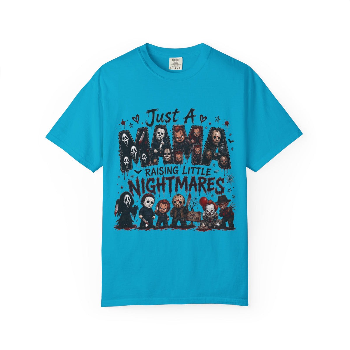 Horror Mama T-Shirt — "Just a Mama Raising Little Nightmares" Graphic Tee — view 10
