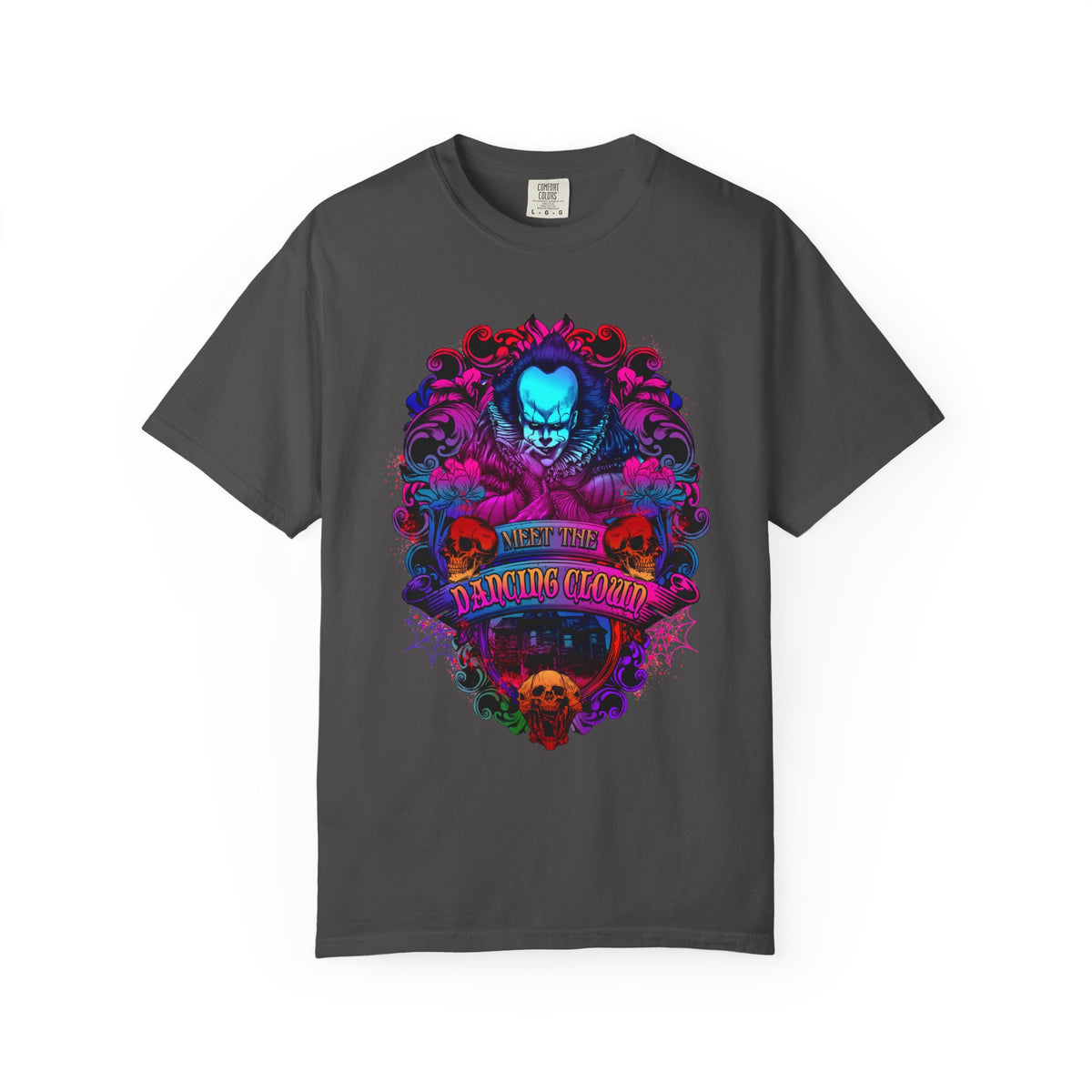 IT Pennywise Clown Skull T-Shirt — Meet The Dancing Clown Neon Horror Graphic Tee
