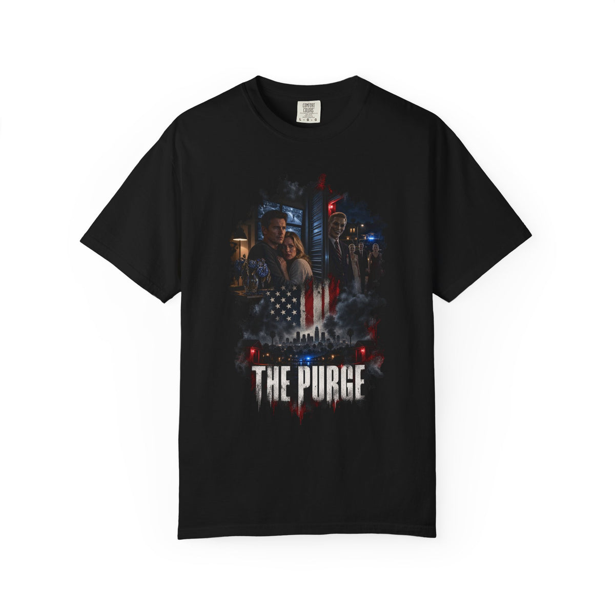 The Purge Distressed Poster T-Shirt – Dystopian Horror Graphic Tee — view 5