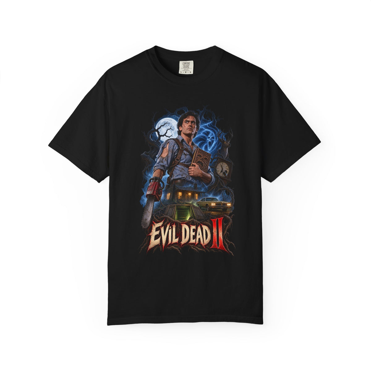 Evil Dead II Graphic T-Shirt — Retro Horror Movie Poster Tee — view 5