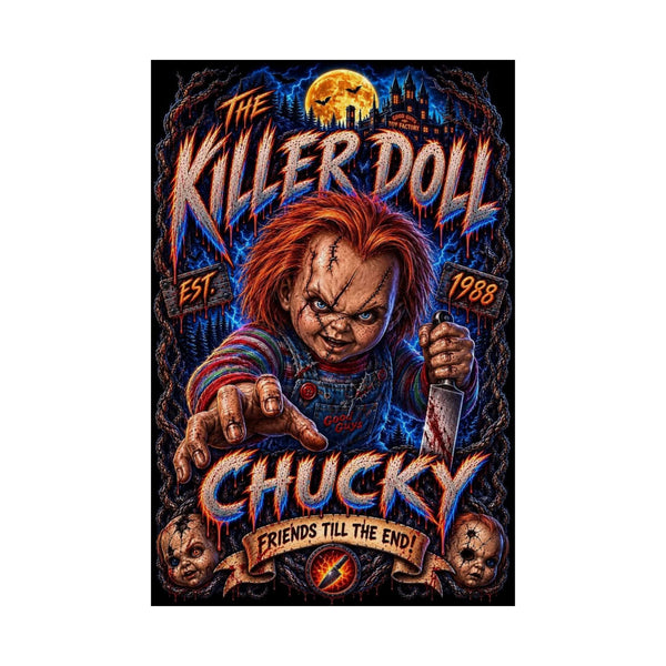 Child's Play Chucky Killer Doll Horror Poster - Matte Vertical Movie Art