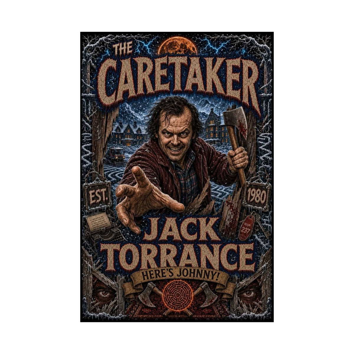 The Shining Horror Movie Poster — "The Caretaker Jack Torrance" Matte Vertical Poster