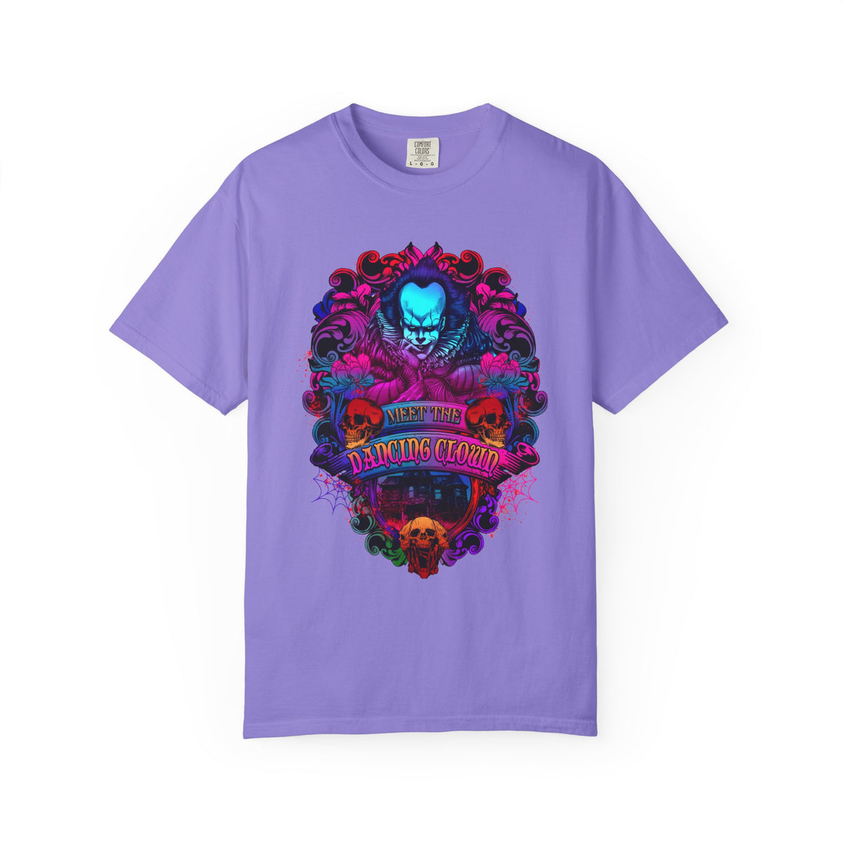 IT Pennywise Clown Skull T-Shirt — Meet The Dancing Clown Neon Horror Graphic Tee