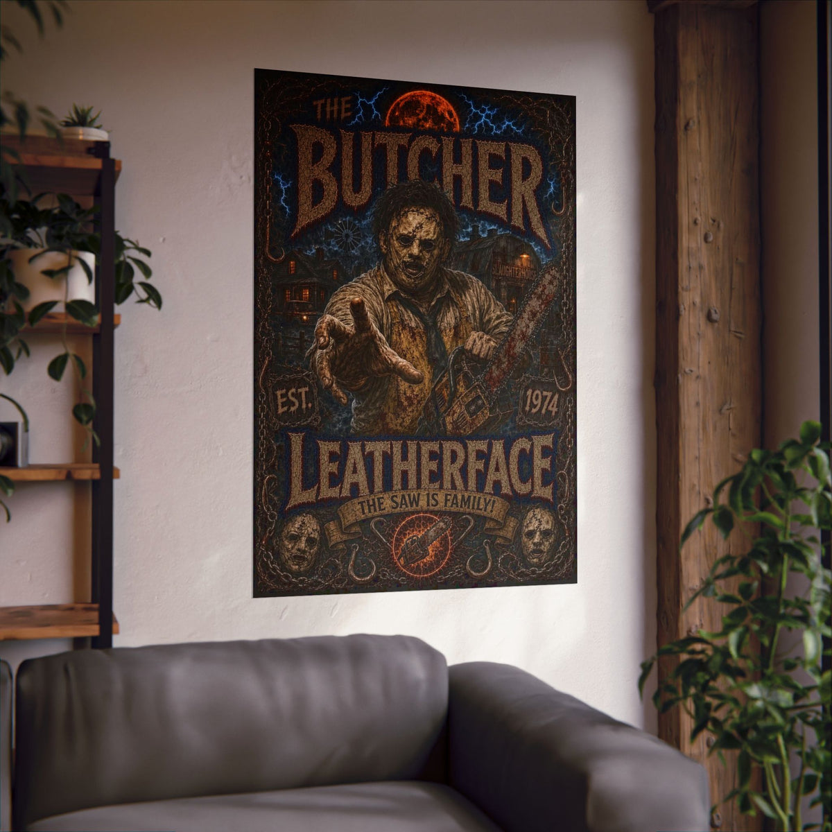 Leatherface 'The Butcher' Matte Poster — Texas Chainsaw Masscre Horror Movie Wall Art
