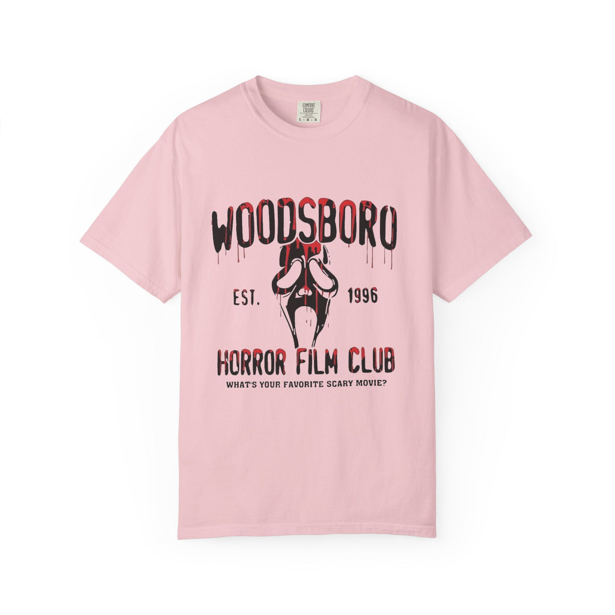 Woodsboro Horror Film Club T-Shirt – Retro Scream Mask Tee, Est. 1996 — view 2