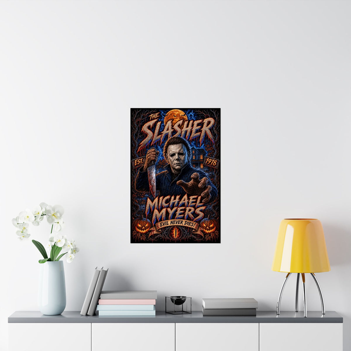 Michael Myers "The Slasher" Matte Vertical Poster - Halloween Horror Movie Wall Art