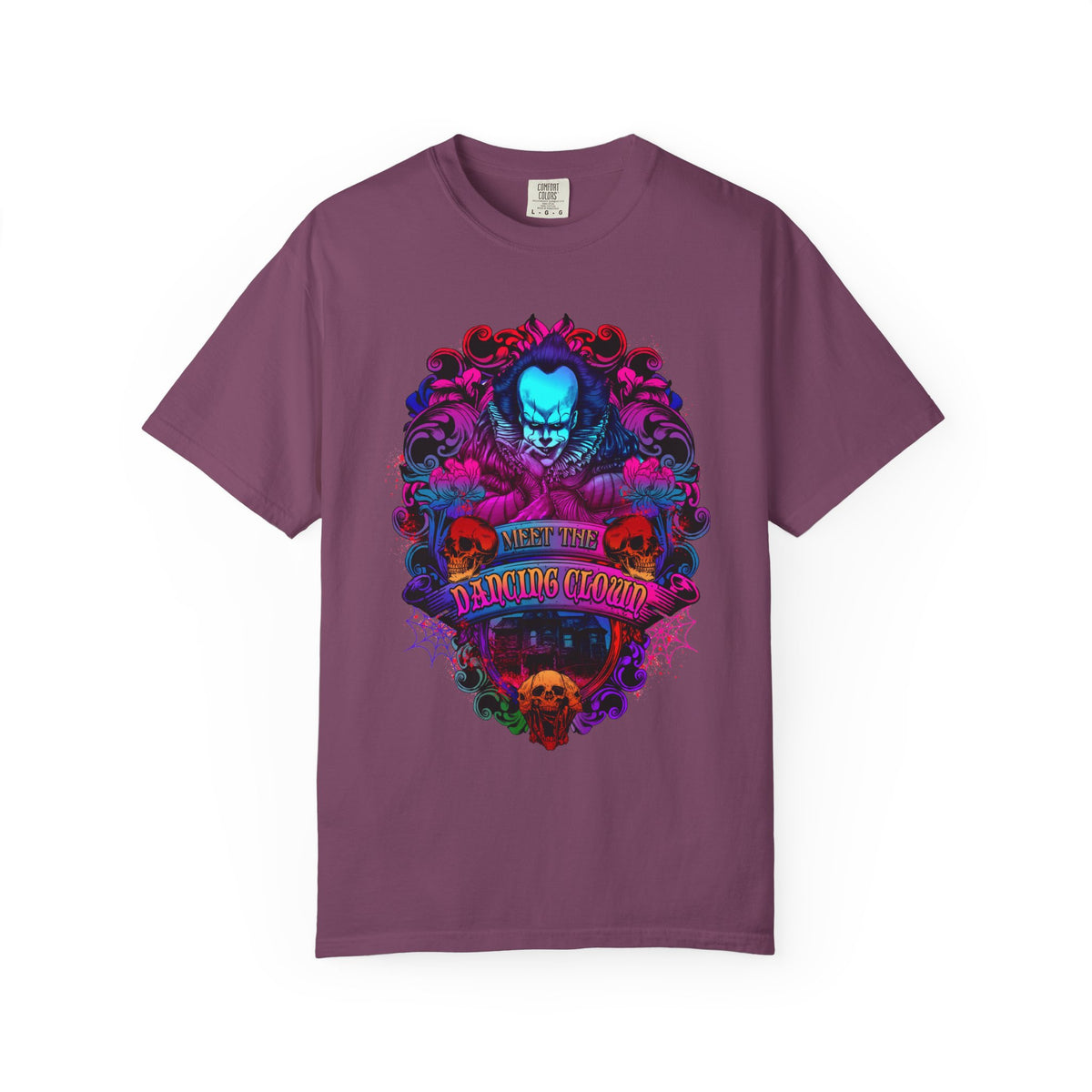 IT Pennywise Clown Skull T-Shirt — Meet The Dancing Clown Neon Horror Graphic Tee