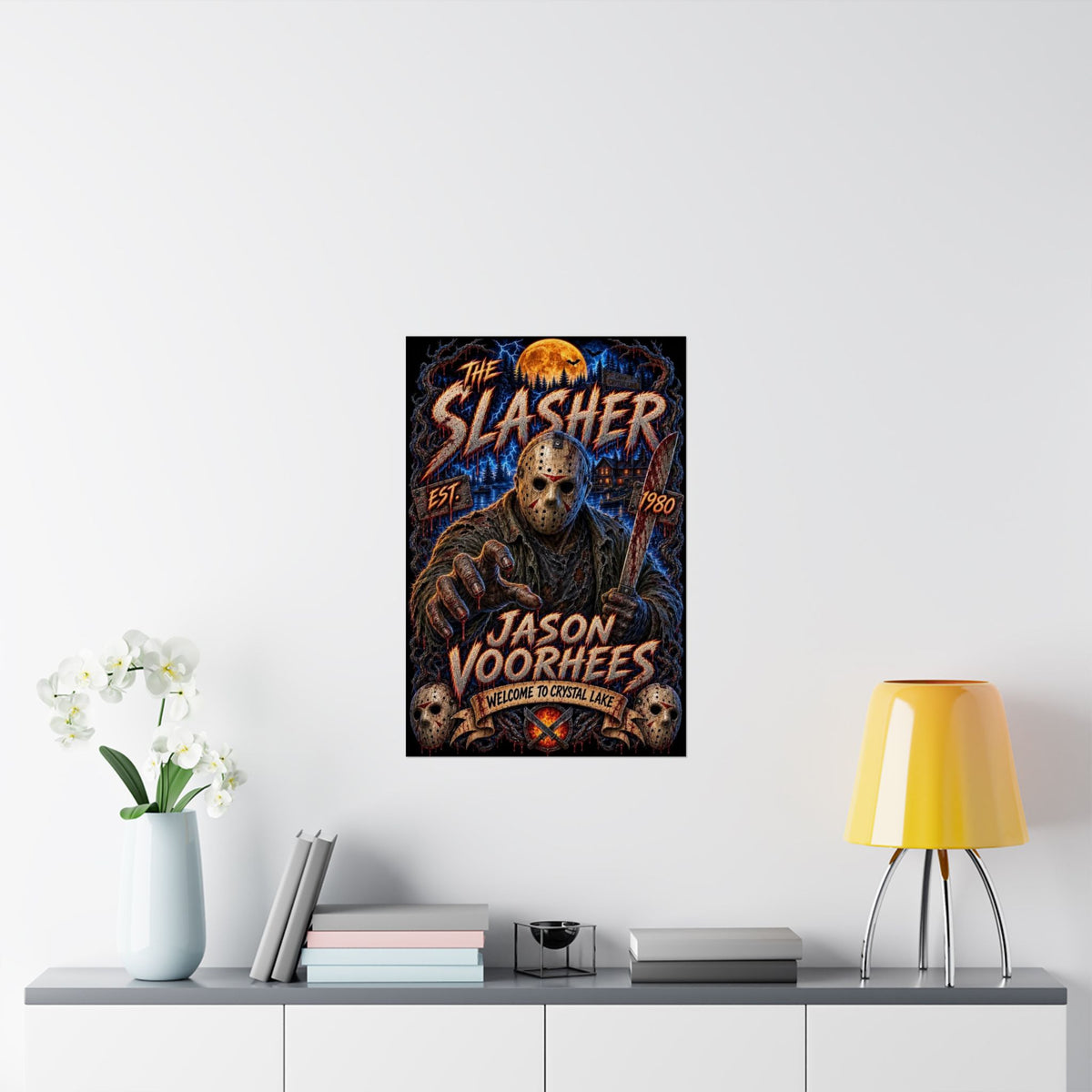 Friday The 13th Horror Poster — "The Slasher - Jason Voorhees" Matte Vertical Movie Art
