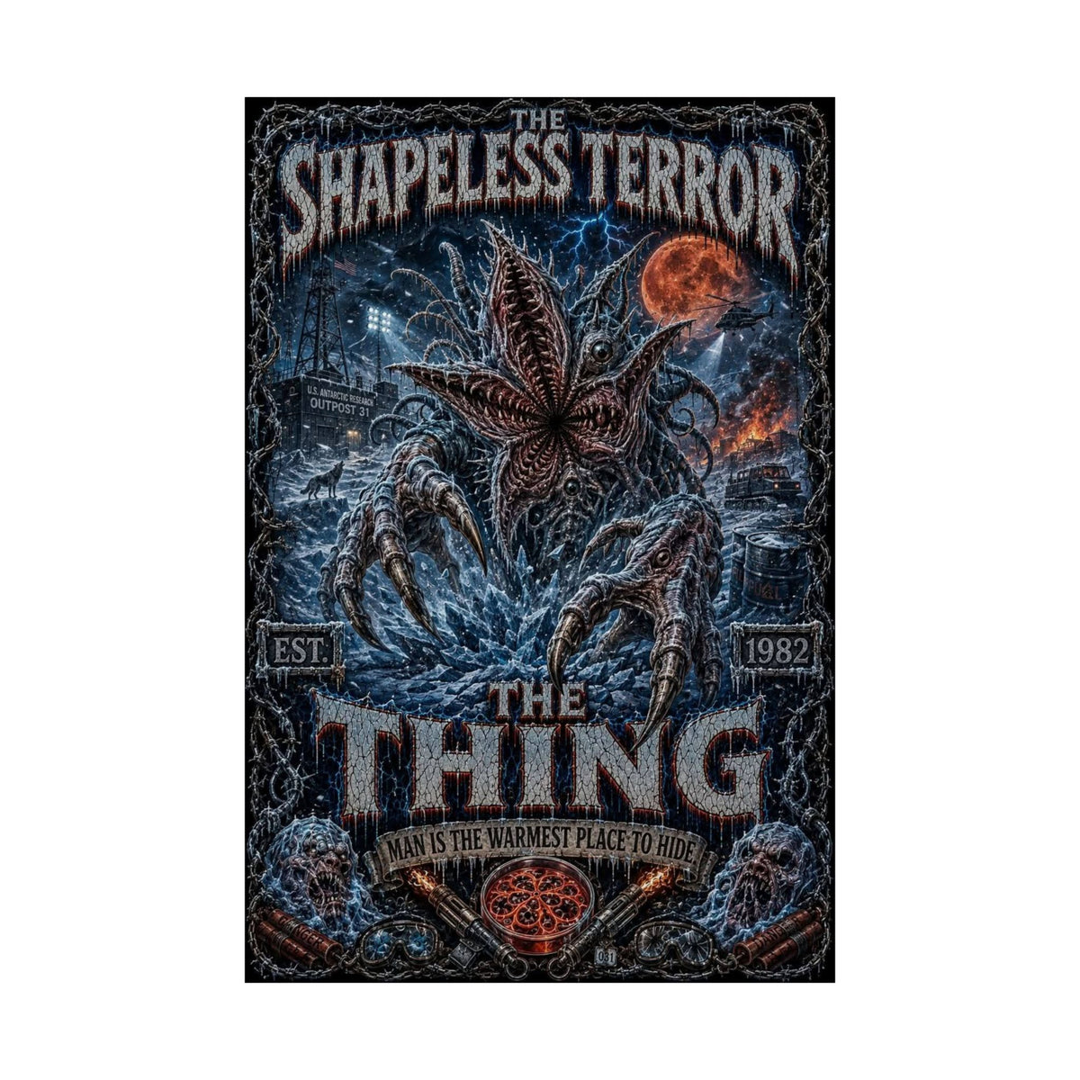 The Thing Movie Poster — Matte Vertical Horror Poster
