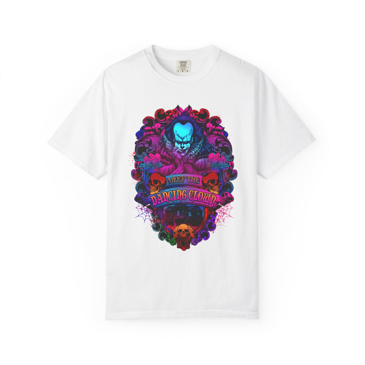 IT Pennywise Clown Skull T-Shirt — Meet The Dancing Clown Neon Horror Graphic Tee