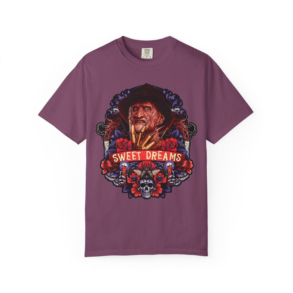 Nightmare On Elm Street Horror Graphic T-Shirt — "Sweet Dreams" Freddy Krueger Retro Tee