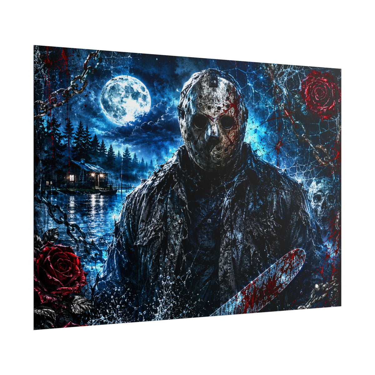 Horror Movie Poster — Jason Voorhees Lake Night Rolled Poster — view 3