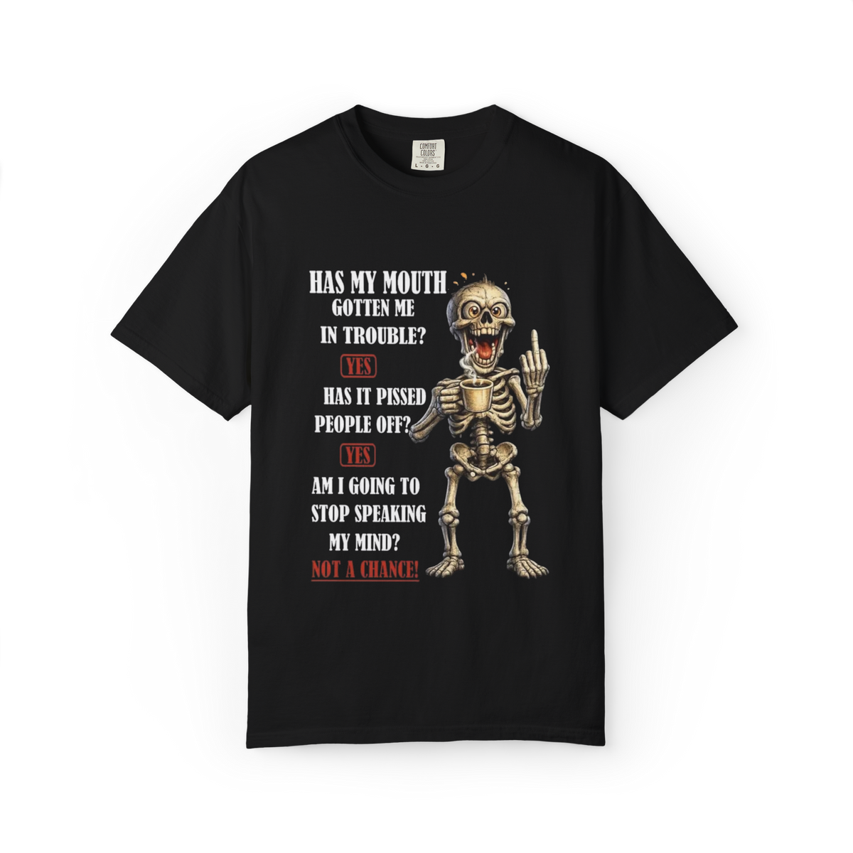 Skeleton Middle Finger Graphic Tee | Sarcastic Funny Quote T-Shirt — view 5