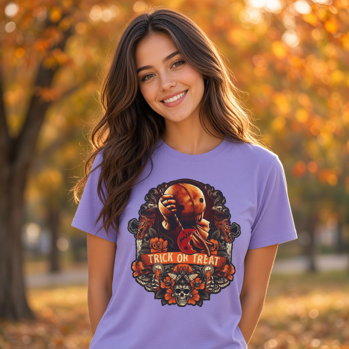 Trick R Treat Sam T-Shirt — 'Trick or Treat' Horror Graphic Tee