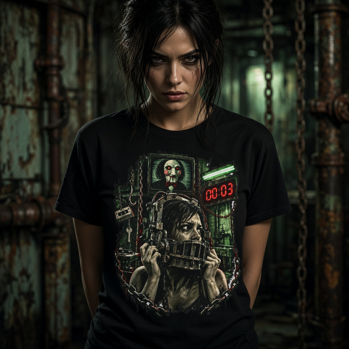 Saw - Billy The Puppet - Horror Movie Escape Scene T-Shirt — view 2