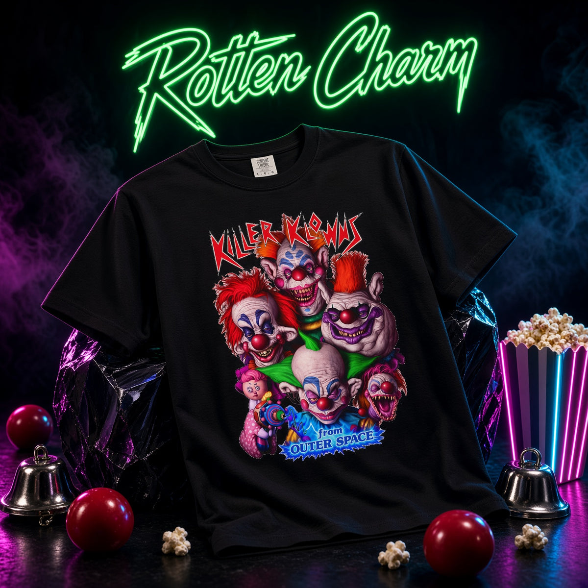 Killer Klowns From Outer Space T-Shirt — Retro Horror Clown Graphic Tee