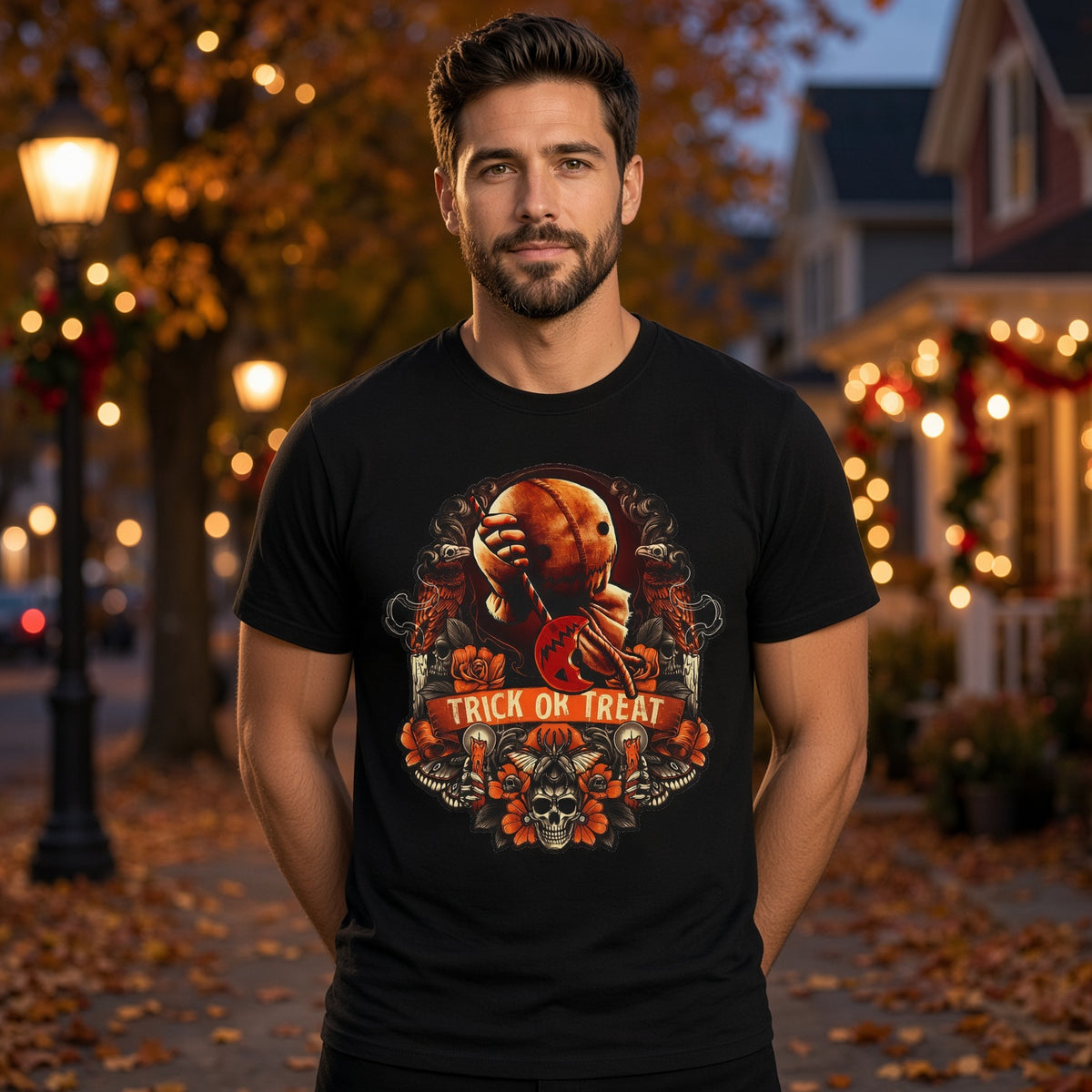 Trick R Treat Sam T-Shirt — 'Trick or Treat' Horror Graphic Tee