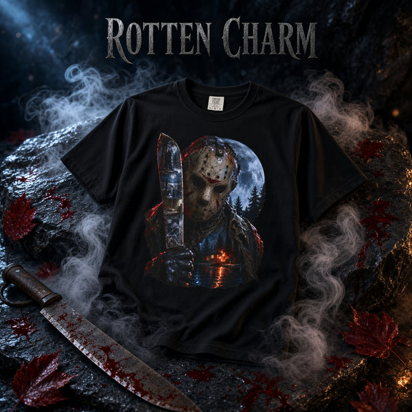 Jason Voorhees Horror T-Shirt — Friday The 13th Knife Night Lake Graphic Tee