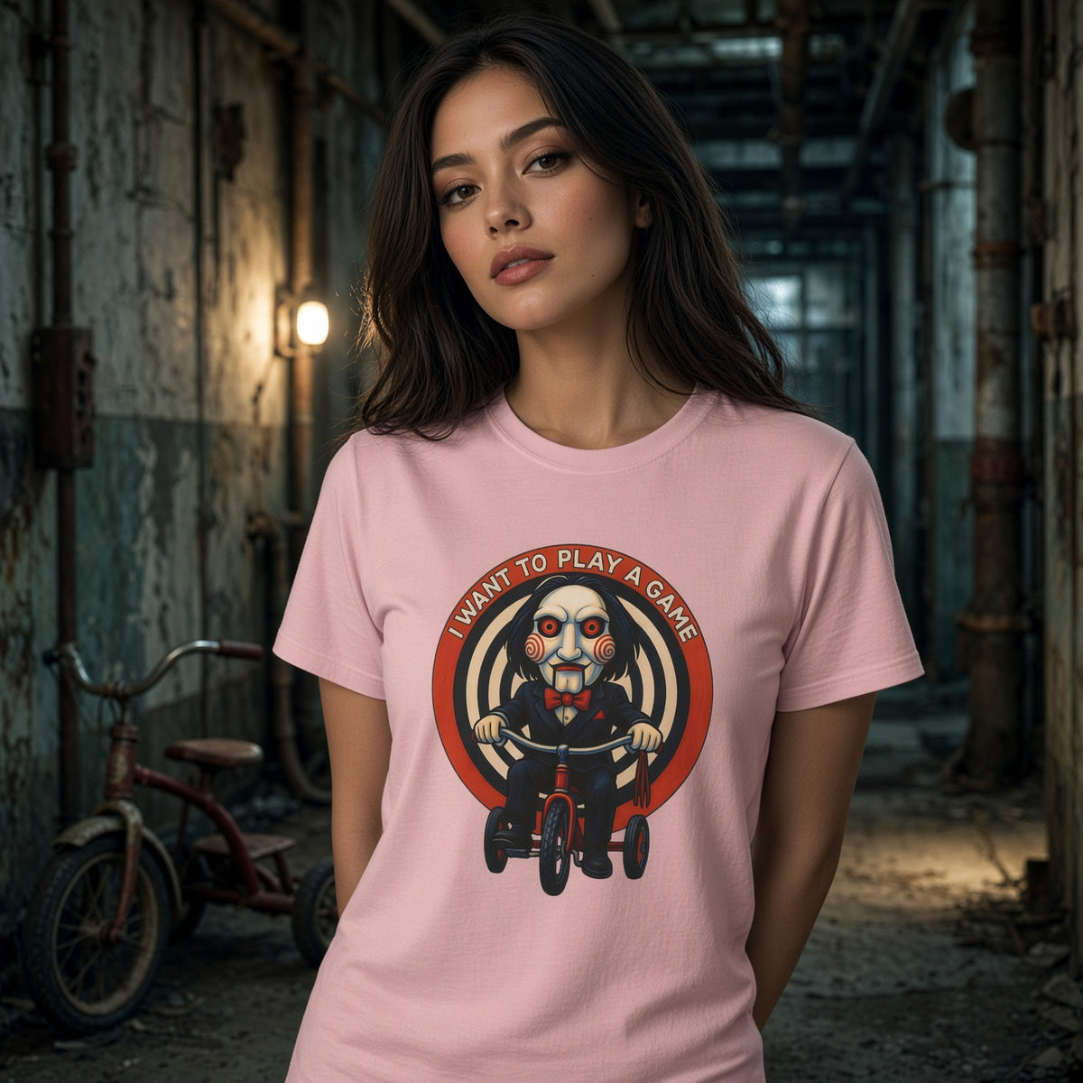 Horror Movie Puppet 'I Want to Play a Game' Graphic T-Shirt — view 2