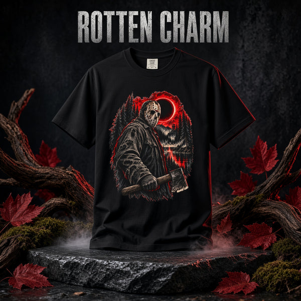 Friday the 13th Horror Jason Voorhees Axe and Eclipse T-Shirt