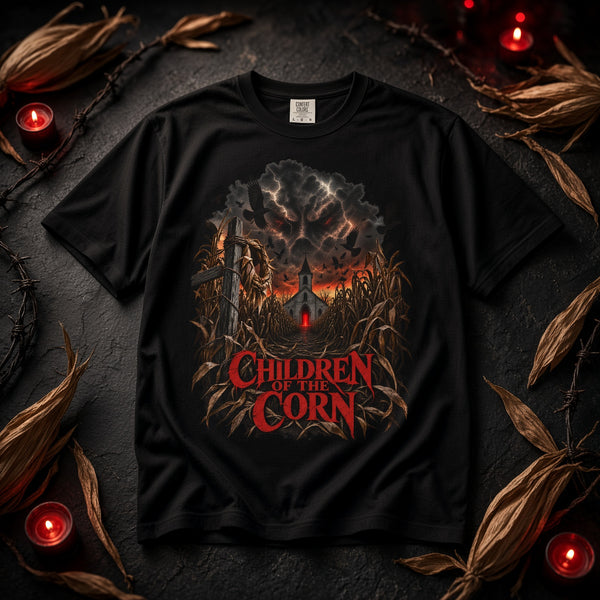 Children of the Corn Horror T-Shirt — Vintage Cornfield Scare Graphic Tee