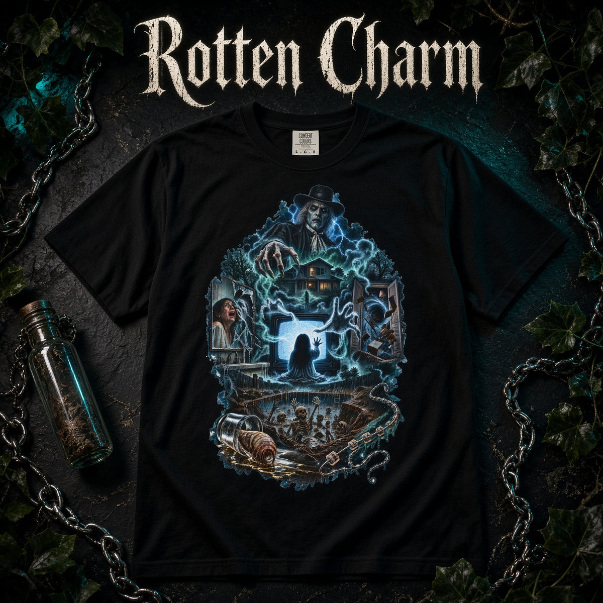 Poltergeist Movie Collage Horror Scene T-Shirt