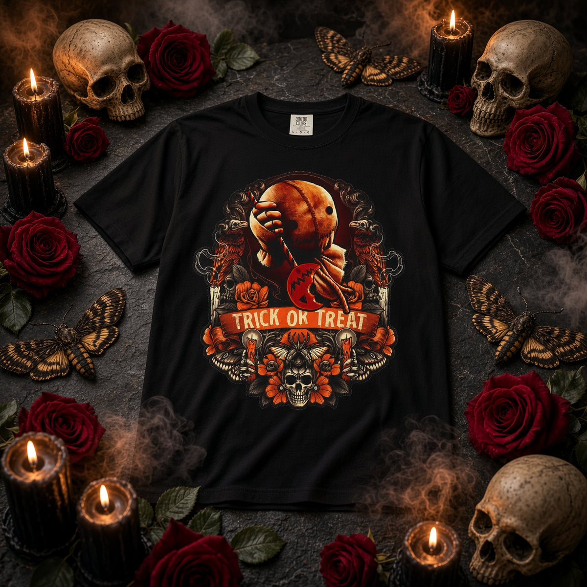 Trick R Treat Sam T-Shirt — 'Trick or Treat' Horror Graphic Tee