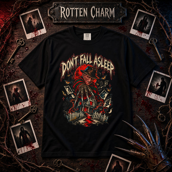Nightmare On Elm Street Don't Fall Asleep Graphic T-Shirt — Freddy-Inspired Horror Tee